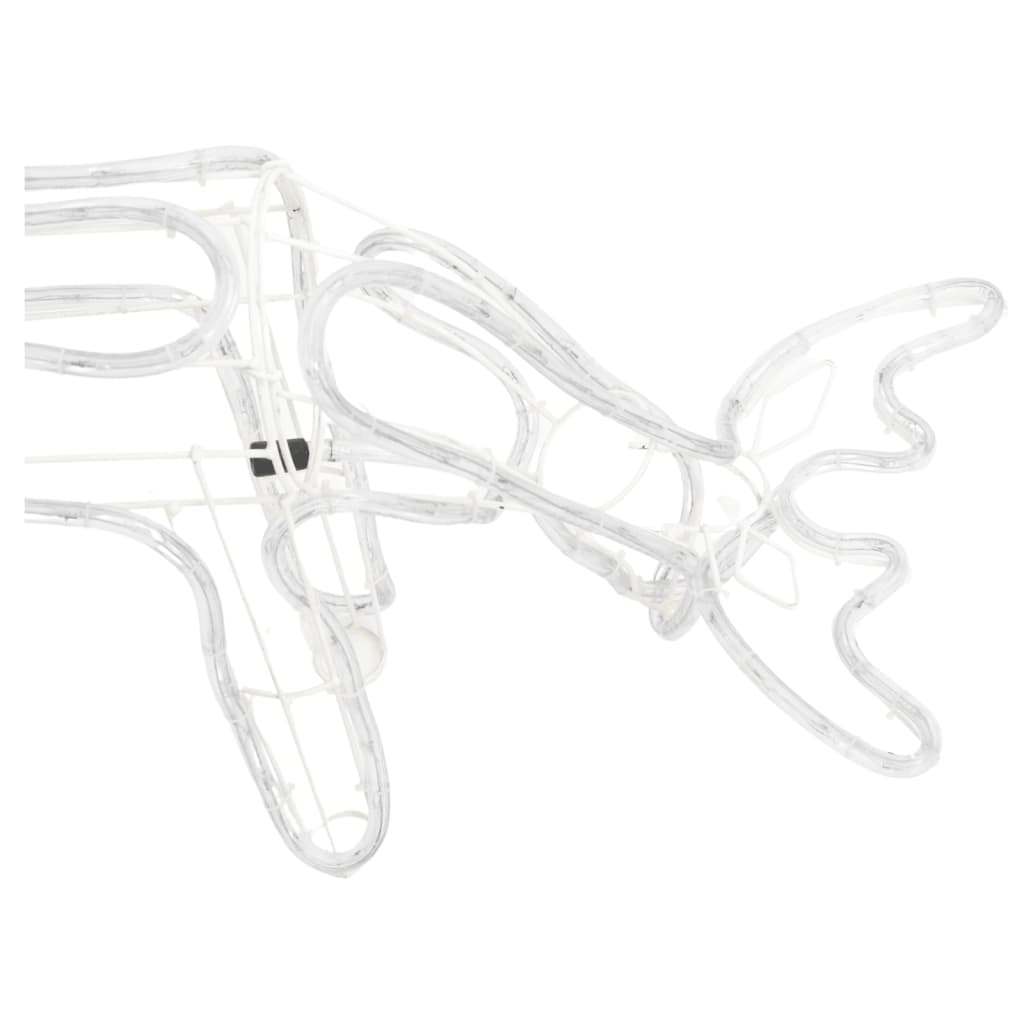 Kalėdinės dekoracijos elniai BLIZZARD, 3vnt., šilti balti, 73x31x45cm