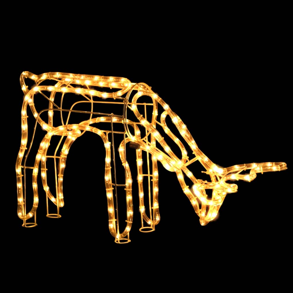 Kalėdinės dekoracijos elniai BLIZZARD, 3vnt., šilti balti, 73x31x45cm