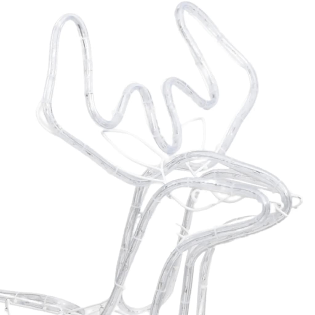 Kalėdinės dekoracijos elniai CRYSTAL, 2vnt., šalti balti, 76x42x87cm