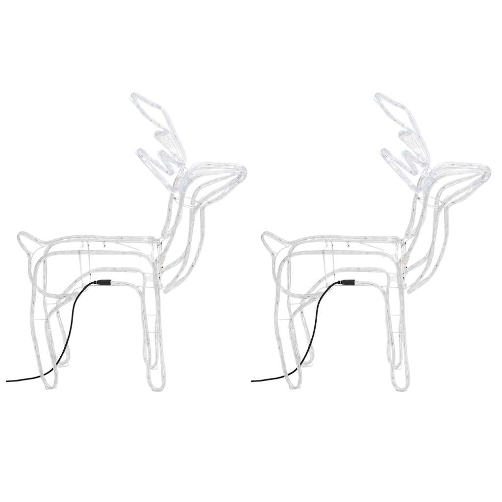 Kalėdinės dekoracijos elniai CRYSTAL, 3vnt., šalti balti, 76x42x87cm