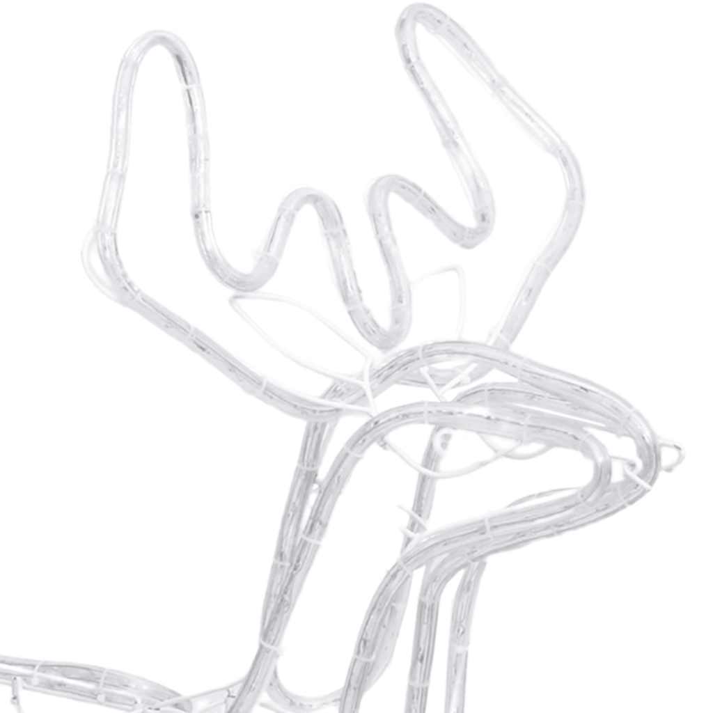 Kalėdinės dekoracijos elniai CRYSTAL, 3vnt., šalti balti, 76x42x87cm