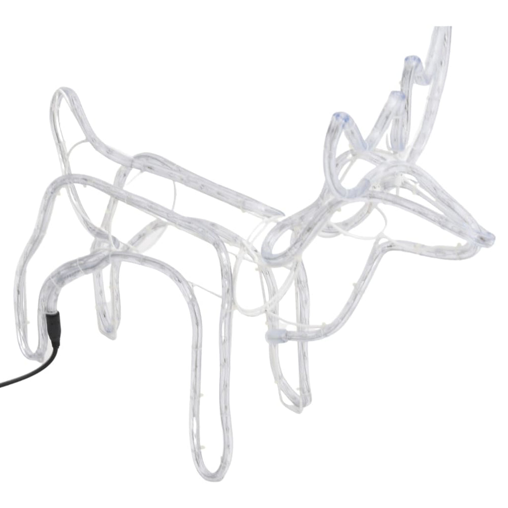 Kalėdinės dekoracijos elniai CRYSTAL, 2vnt., šalti balti, 60x30x60cm