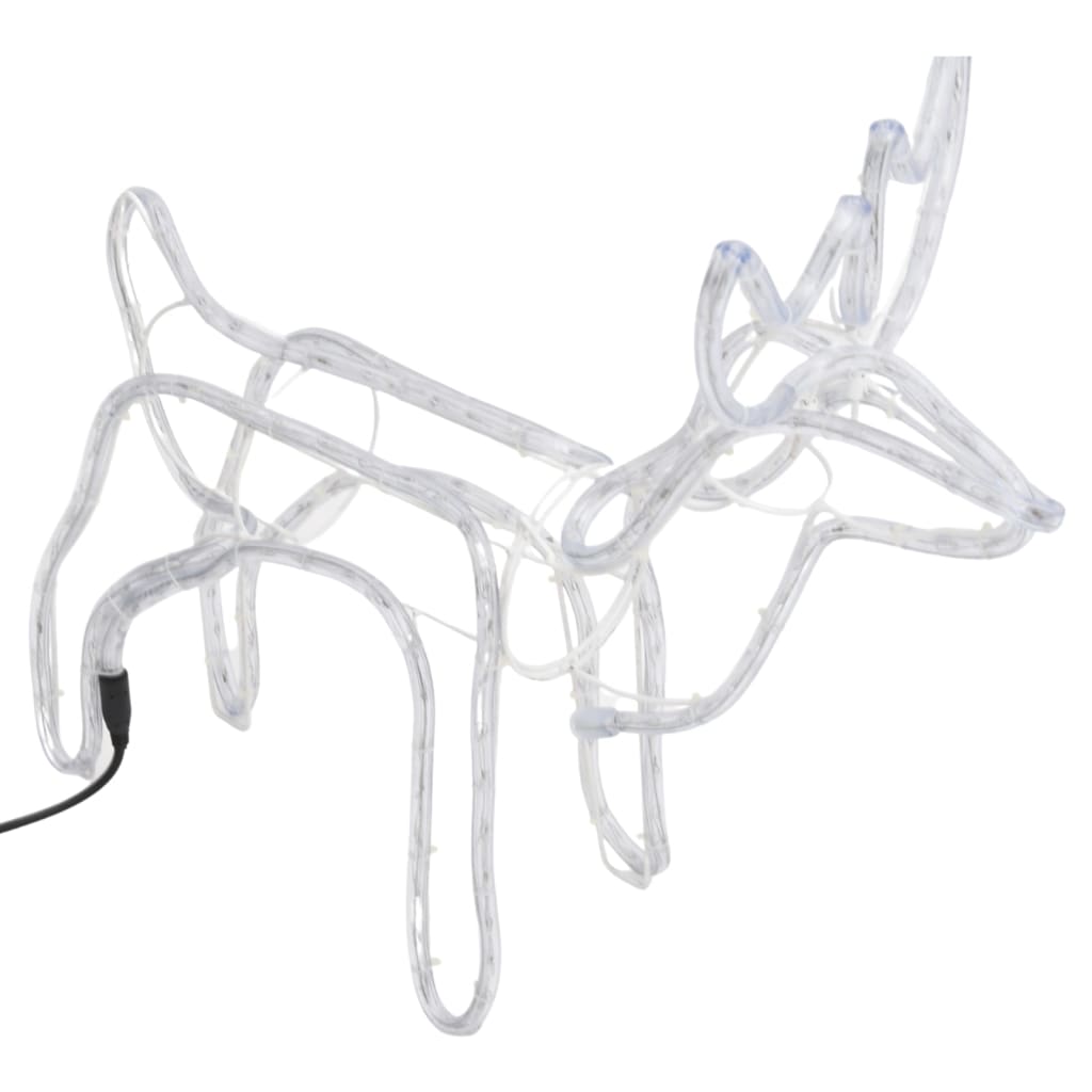 Kalėdinės dekoracijos elniai CRYSTAL, 2vnt., šalti balti, 60x30x60cm