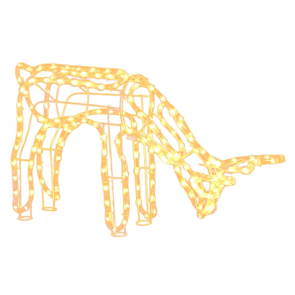 Kalėdinių dekoracijų elnių rinkinys ICICLE, 3vnt., šilti balti