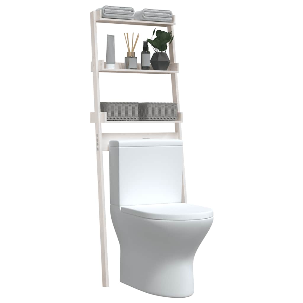 Toilet shelf, white, 63.5x32x179cm, solid pine wood