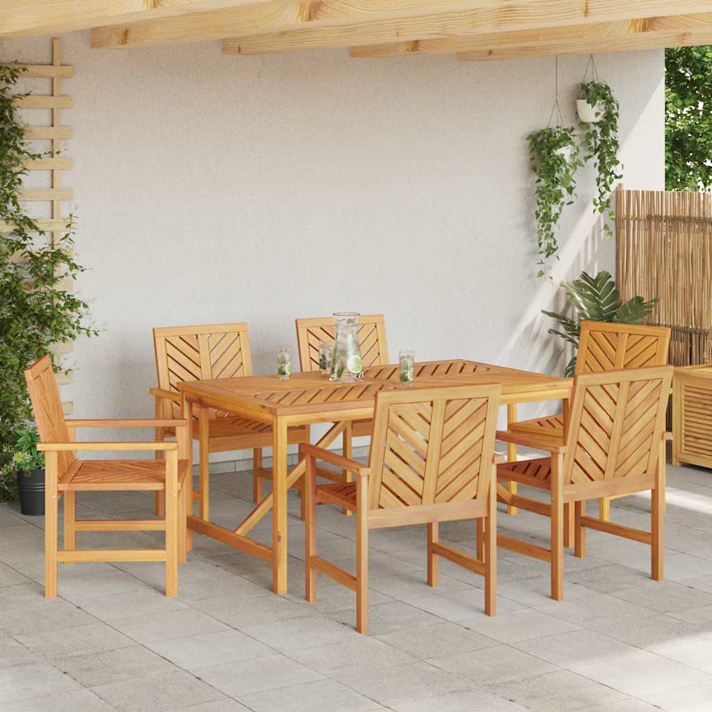 Garden Dining Set 7 pcs Brown 150 x 90 x 74 cm