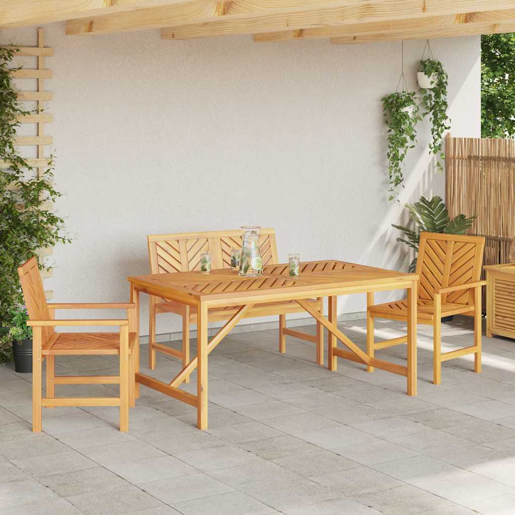 Sodo valgomojo komplektas 4 pcs Ruda Kietos akacijos mediena