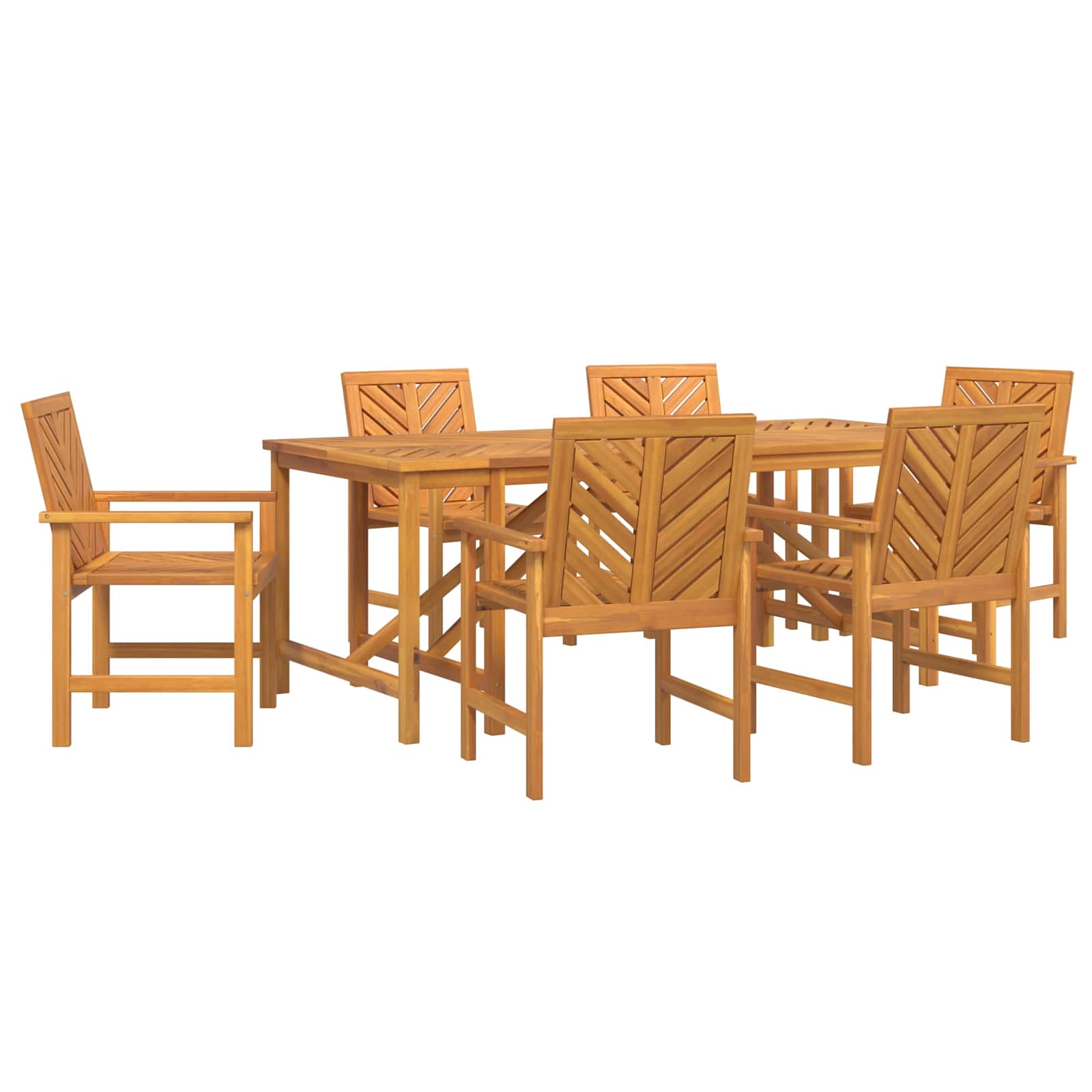 Sodo valgomojo komplektas 7 pcs Ruda Kietos akacijos mediena
