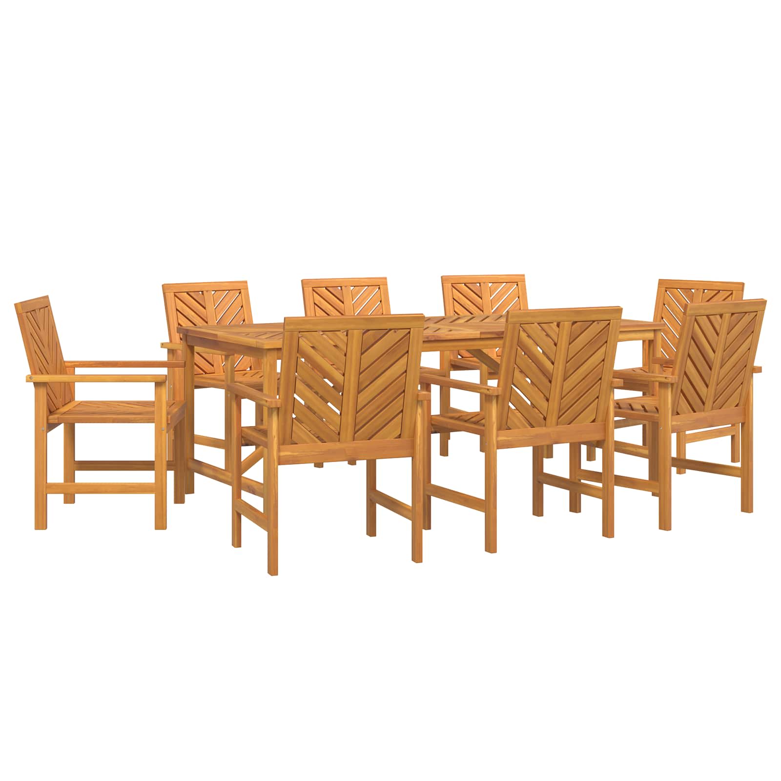 Sodo valgomojo komplektas 9 pcs Ruda Kietos akacijos mediena