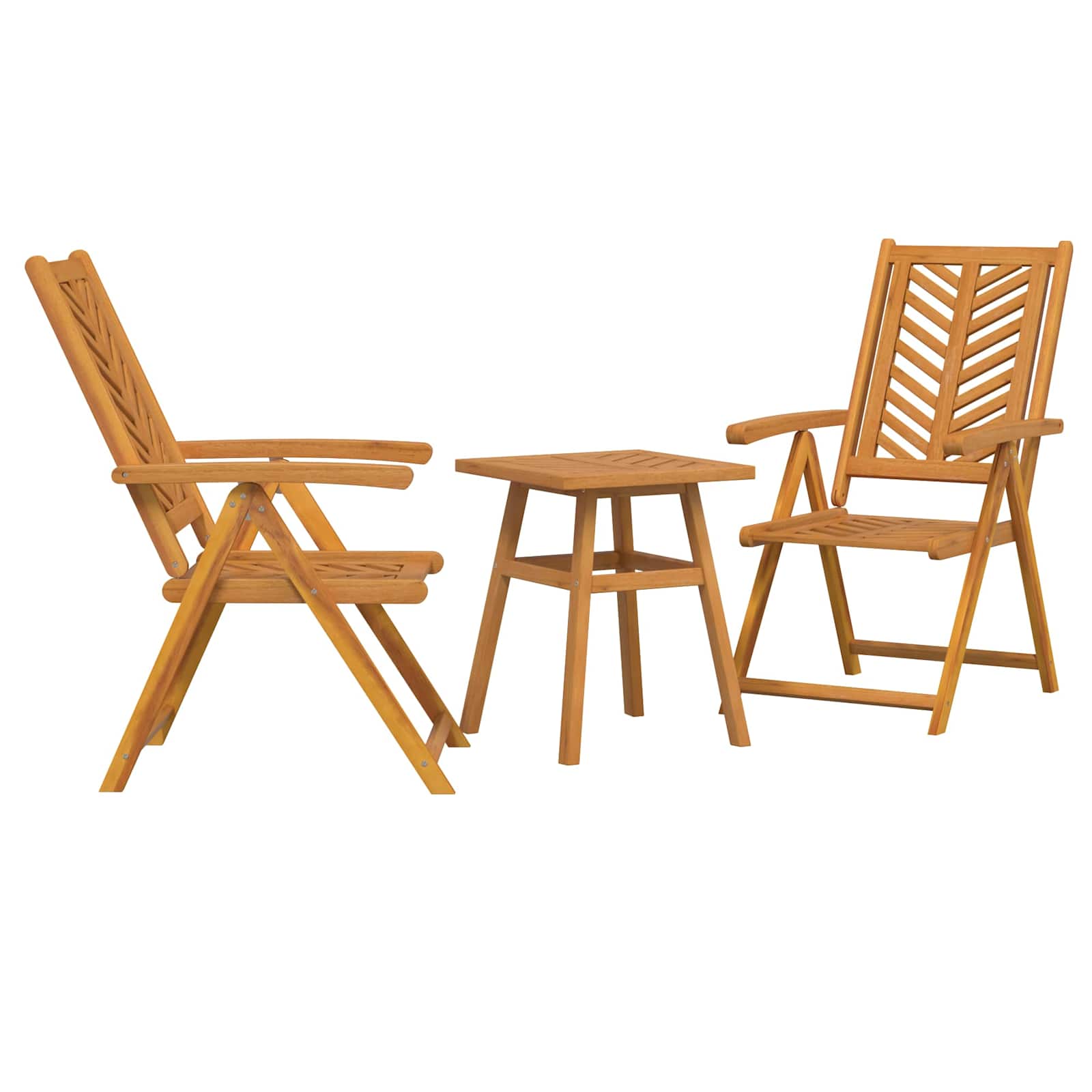 Sodo Bistro Rinkinys 3 pcs Ruda akacijos medienos masyvas