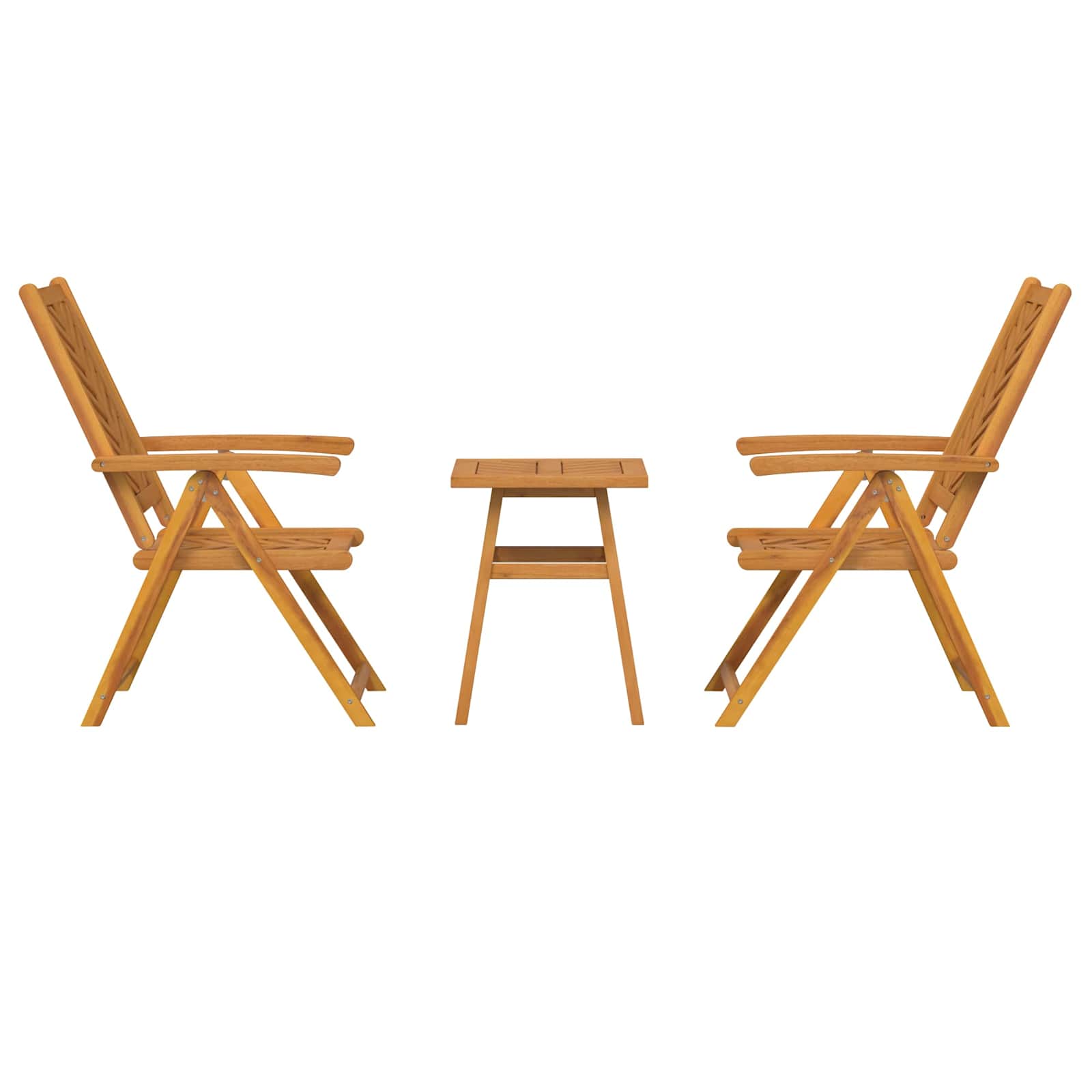 Sodo Bistro Rinkinys 3 pcs Ruda akacijos medienos masyvas