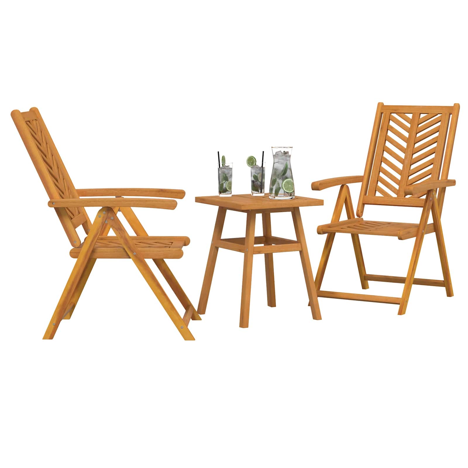 Sodo Bistro Rinkinys 3 pcs Ruda akacijos medienos masyvas