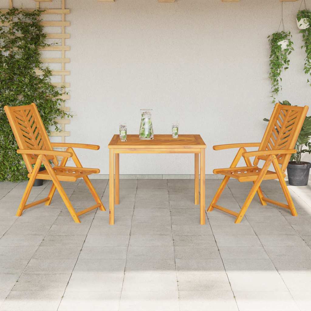 Dārza pusdienu galds un krēsli, 3 gab. Brūna 90 x 90 x 74 cm