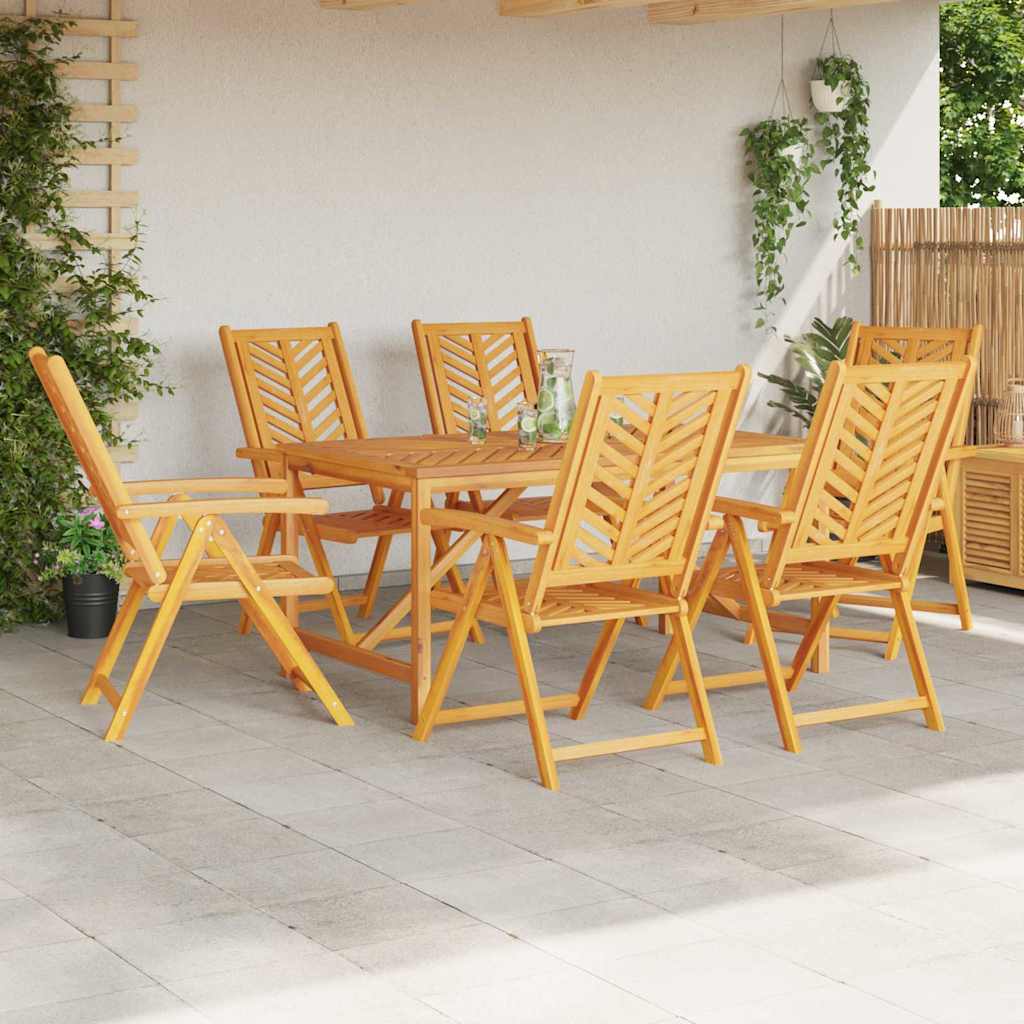 Sodo valgomojo komplektas 7 pcs Ruda Kietos akacijos mediena