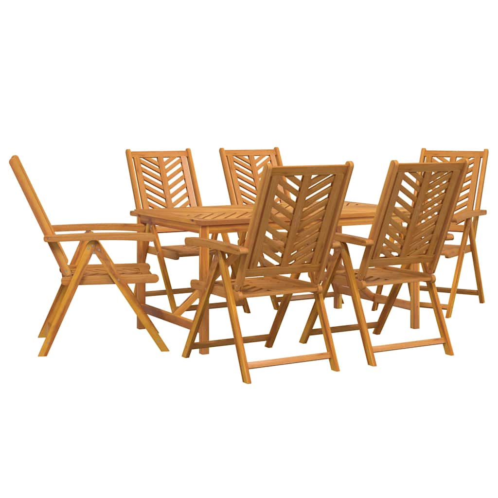 Sodo valgomojo komplektas 7 pcs Ruda Kietos akacijos mediena