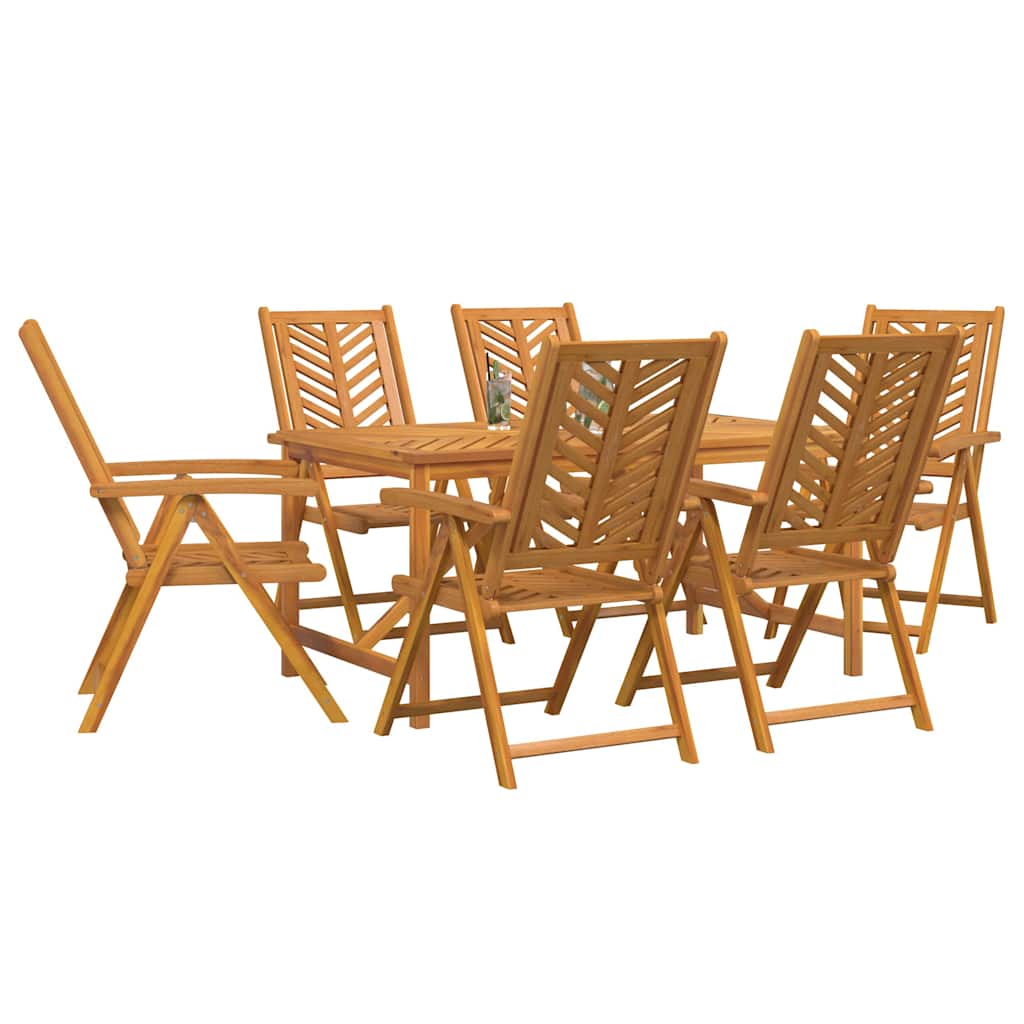 Sodo valgomojo komplektas 7 pcs Ruda Kietos akacijos mediena