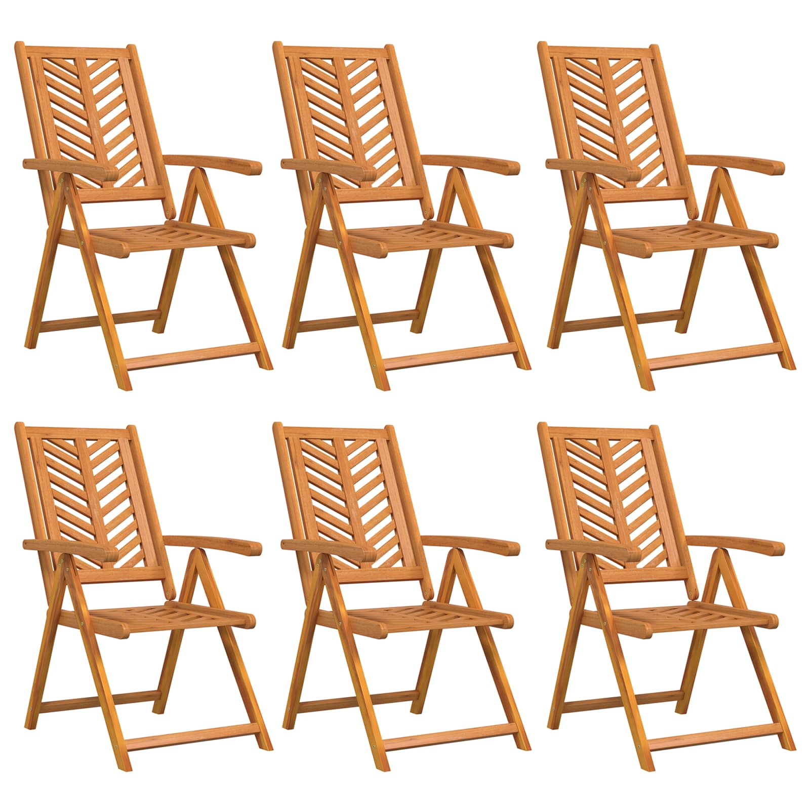 Sodo Kėdė 6 pcs Ruda 57 x 72 x 109 cm Kietos akacijos mediena