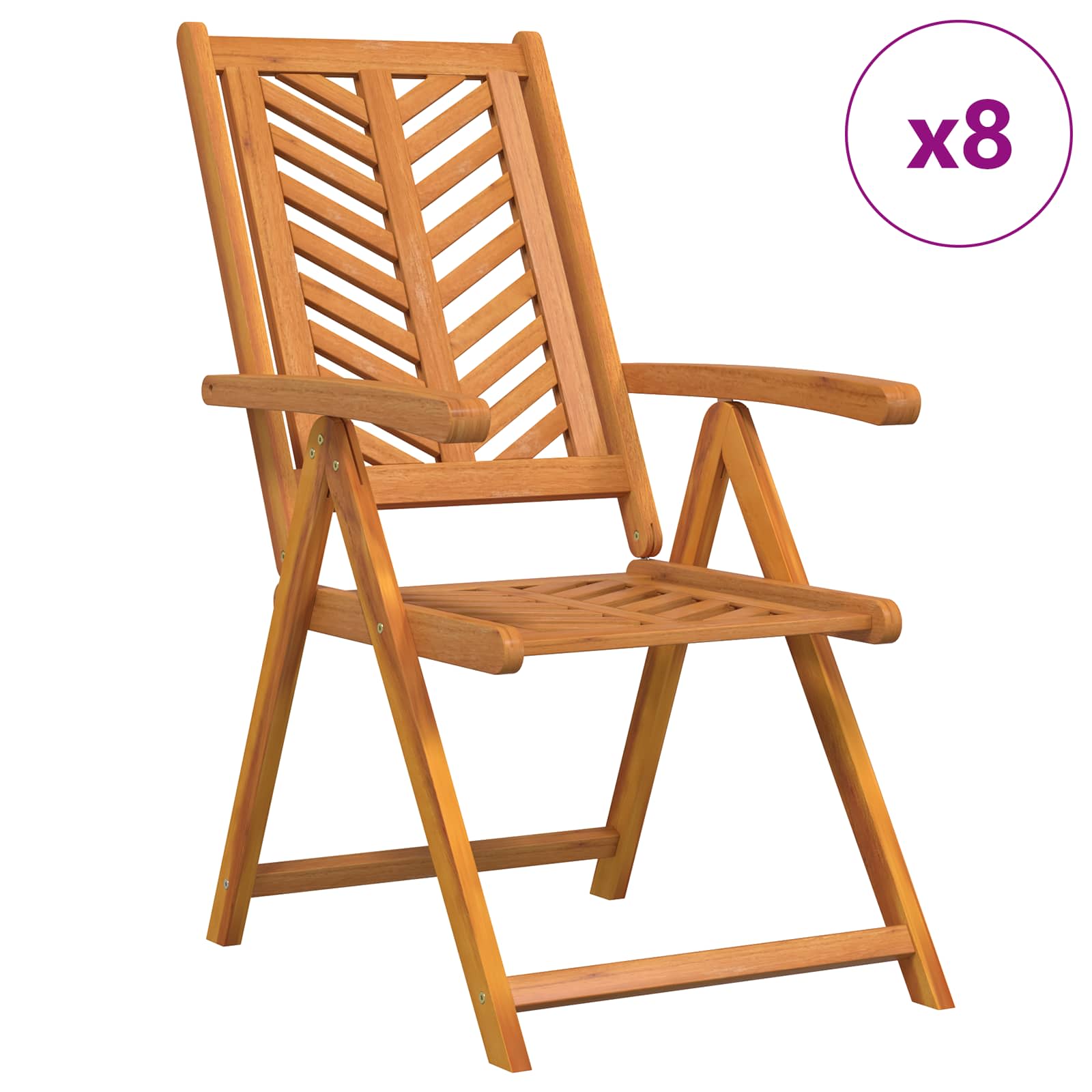 Sodo Kėdė 8 pcs Ruda 57 x 72 x 109 cm Kietos akacijos mediena