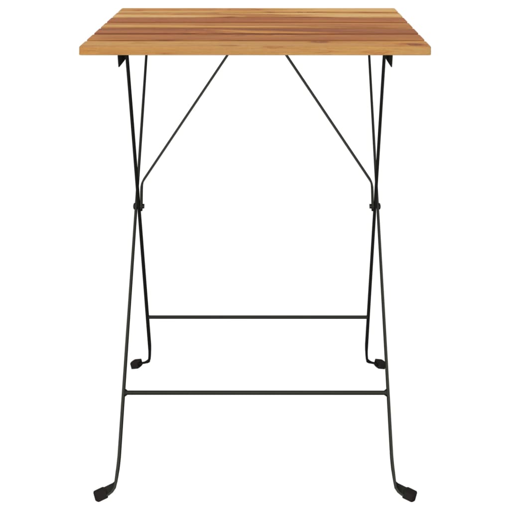 Foldable bistro table, 55x54x71cm, teak and steel