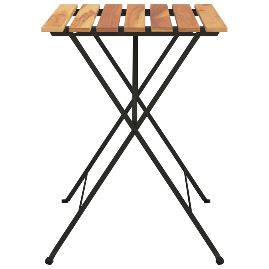 Foldable bistro table, 55x54x71cm, teak and steel