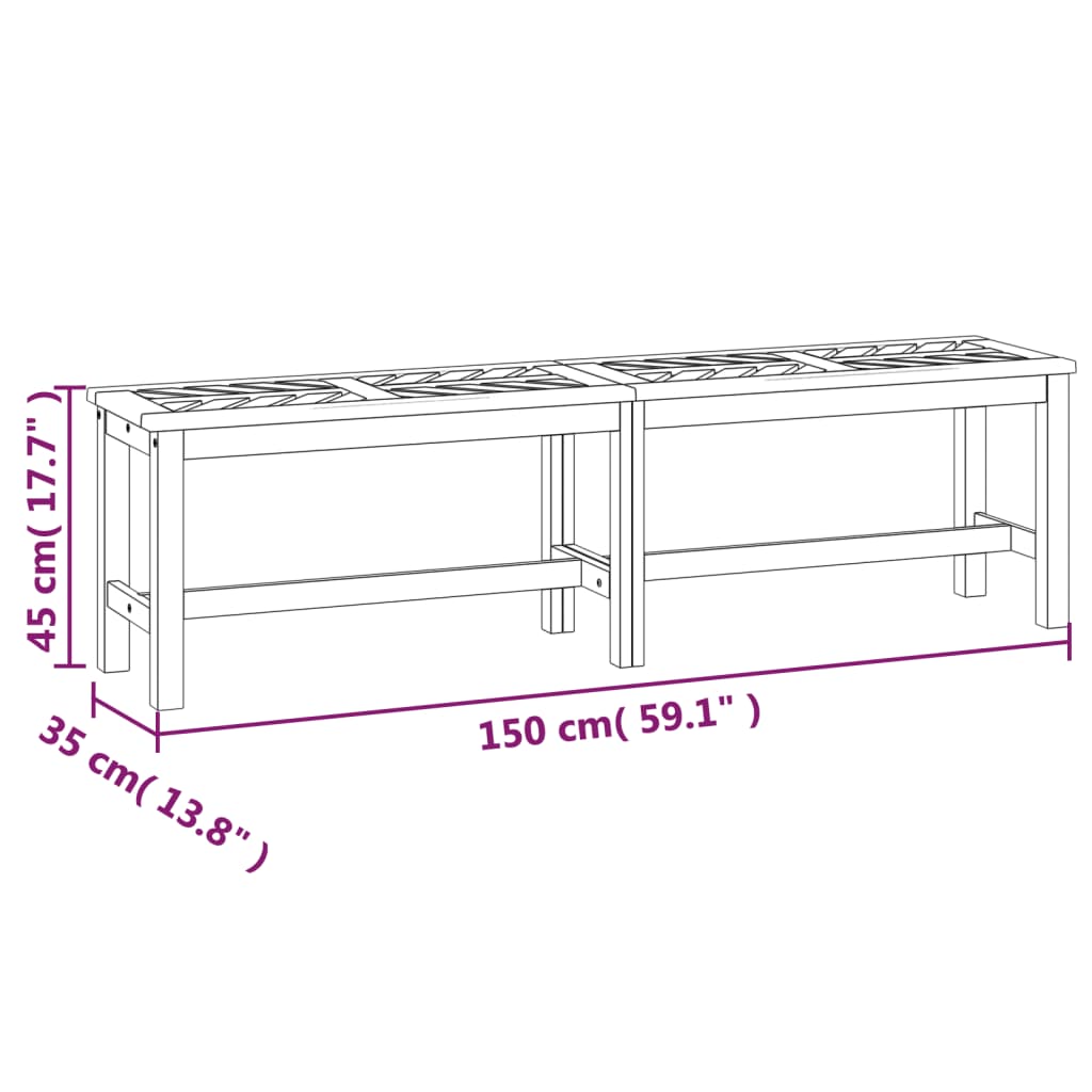 Dārza sols, 150 cm, akācijas masīvkoks
