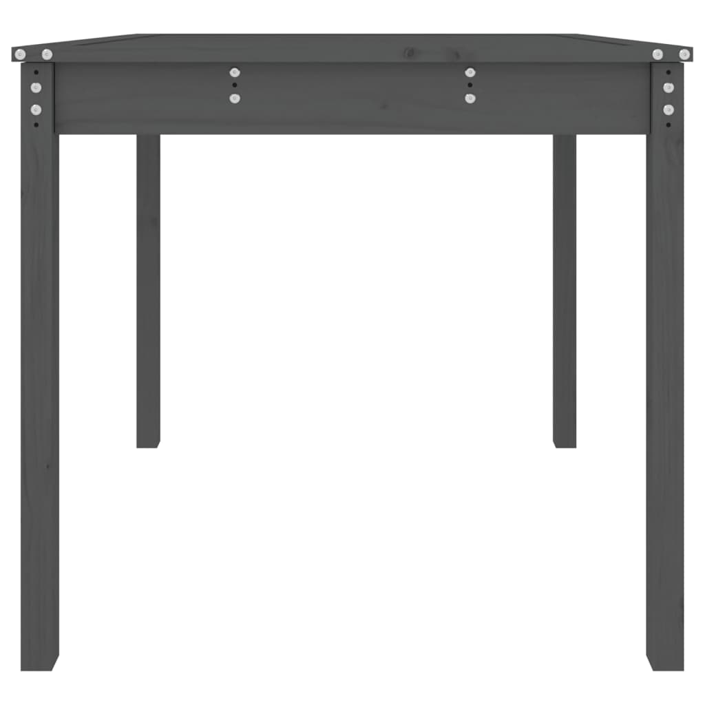 Sodo stalas, pilkas, 82,5x82,5x76cm, pušies medienos masyvas