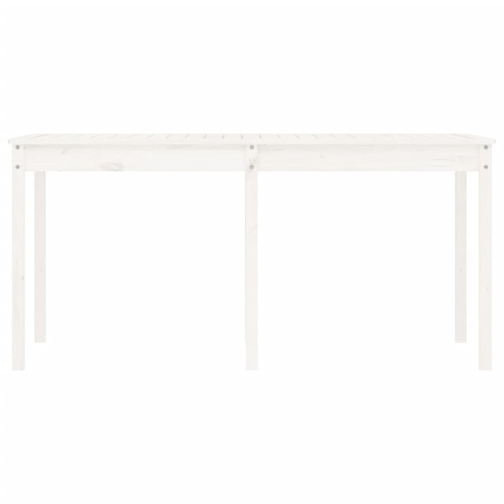 Sodo stalas, baltas, 159,5x82,5x76cm, pušies medienos masyvas