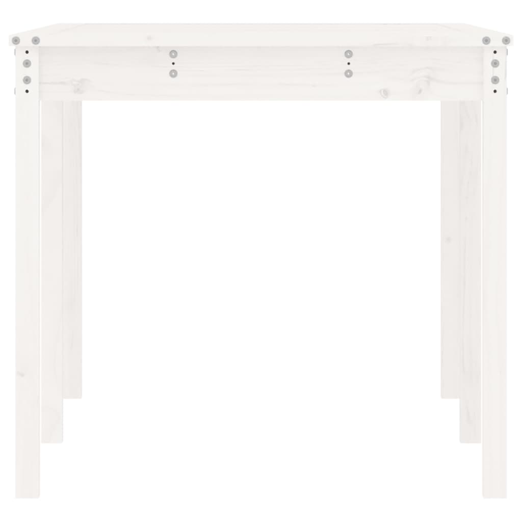 Sodo stalas, baltas, 159,5x82,5x76cm, pušies medienos masyvas