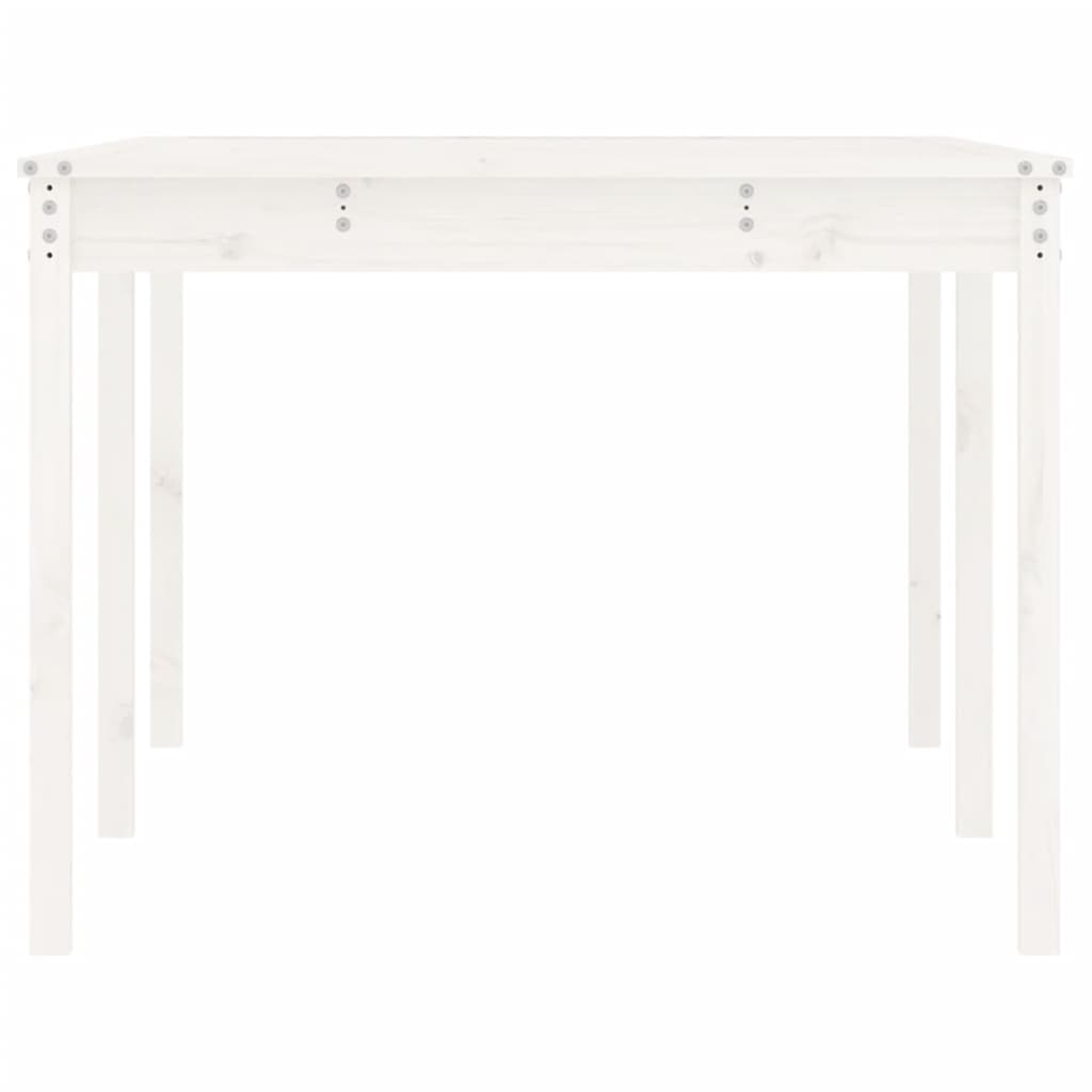 Dārza galds, balts, 203,5x100x76cm, priedes masīvkoks