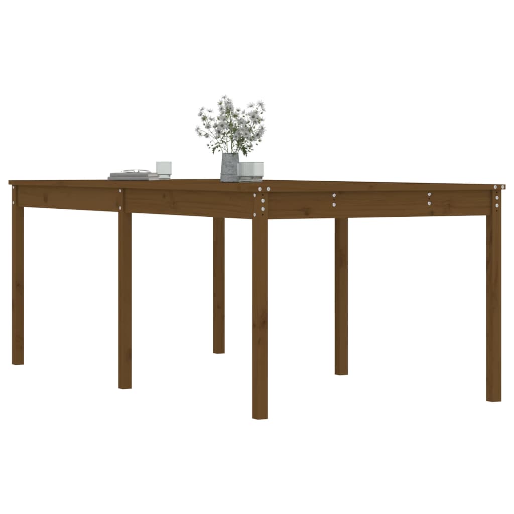 Sodo stalas, medaus rudas, 203,5x100x76cm, pušies masyvas