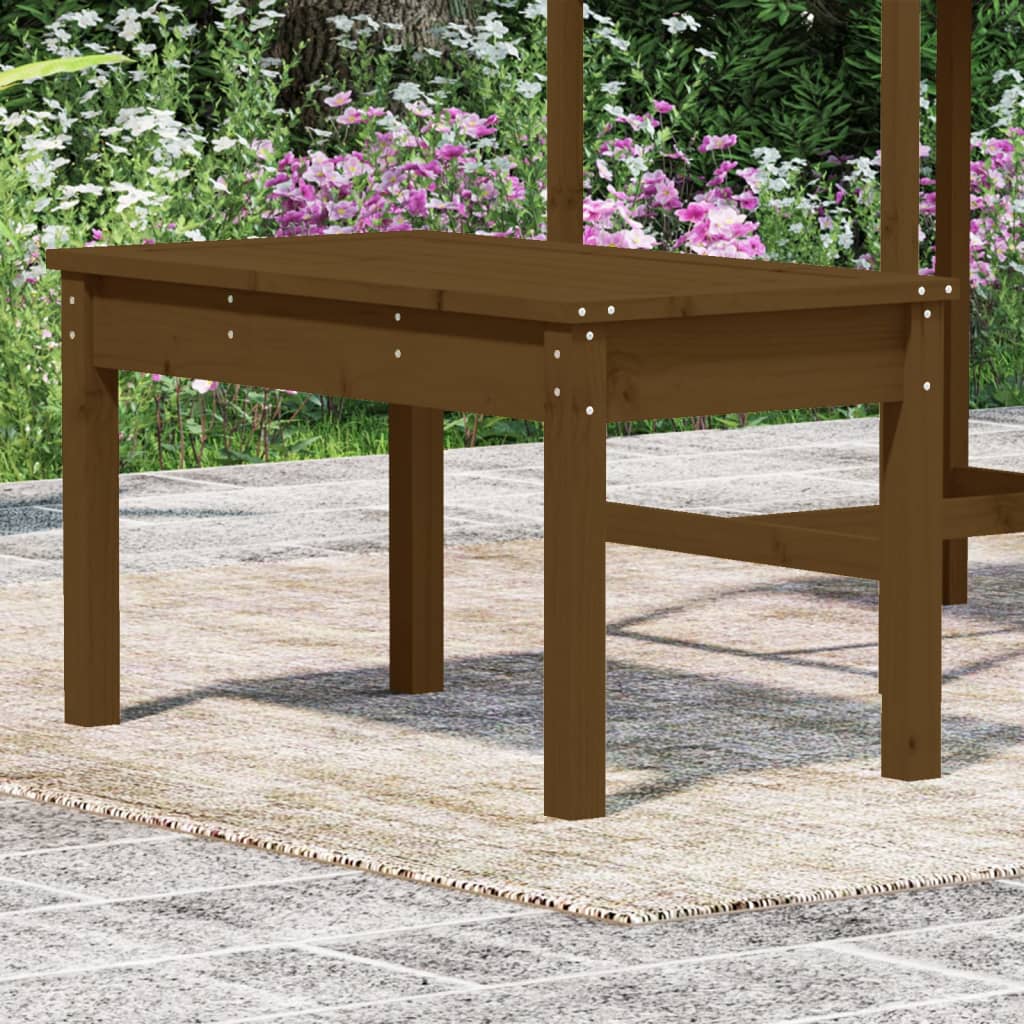 Garden bench, honey brown, 80x44x45cm, solid pine