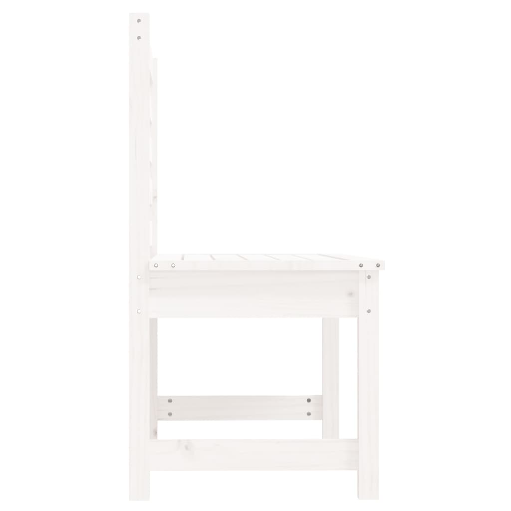 Sodo suoliukas, baltos spalvos, 109cm, pušies medienos masyvas