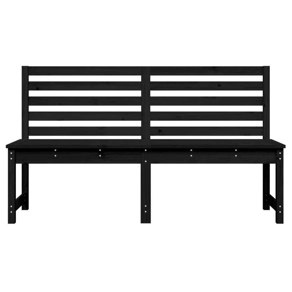 Sodo suoliukas, juodas, 157,5cm, pušies medienos masyvas