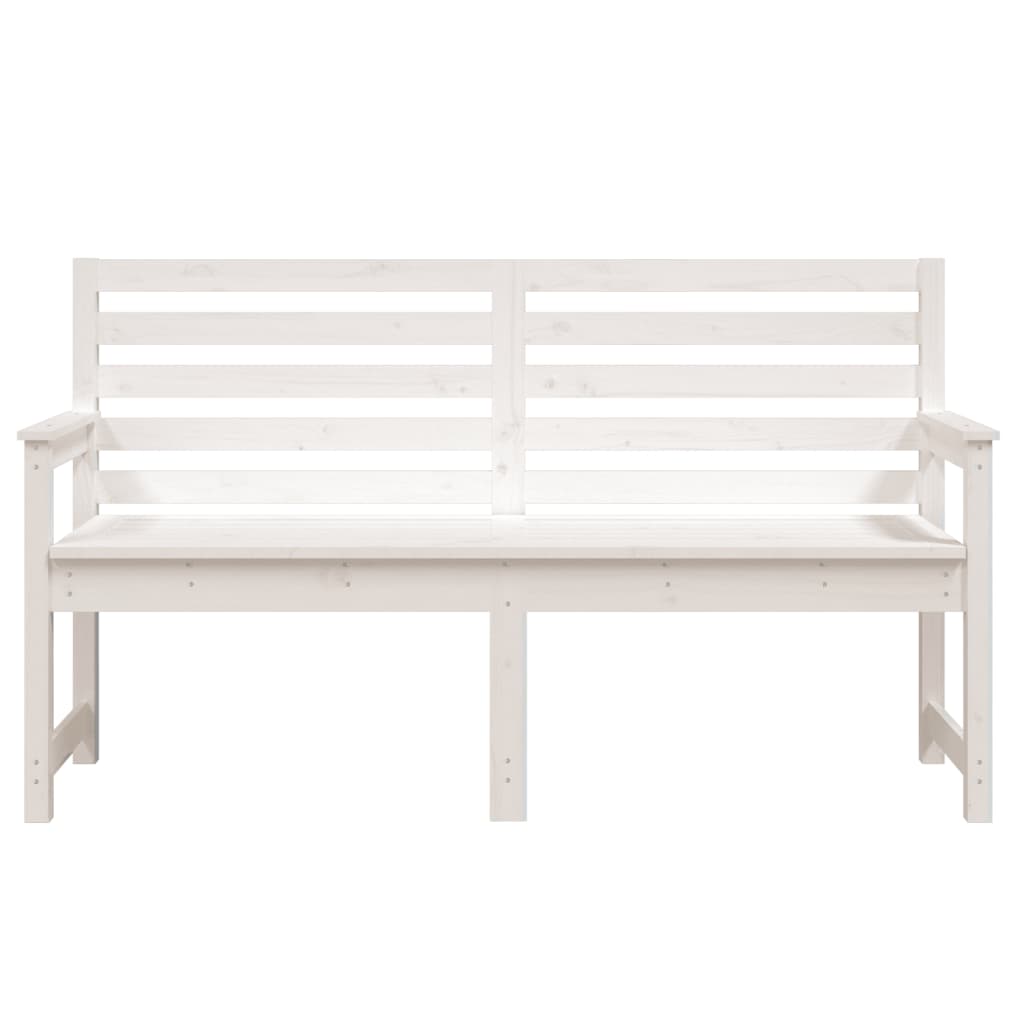 Sodo suoliukas, baltas, 159,5x48x91,5cm, pušies masyvas