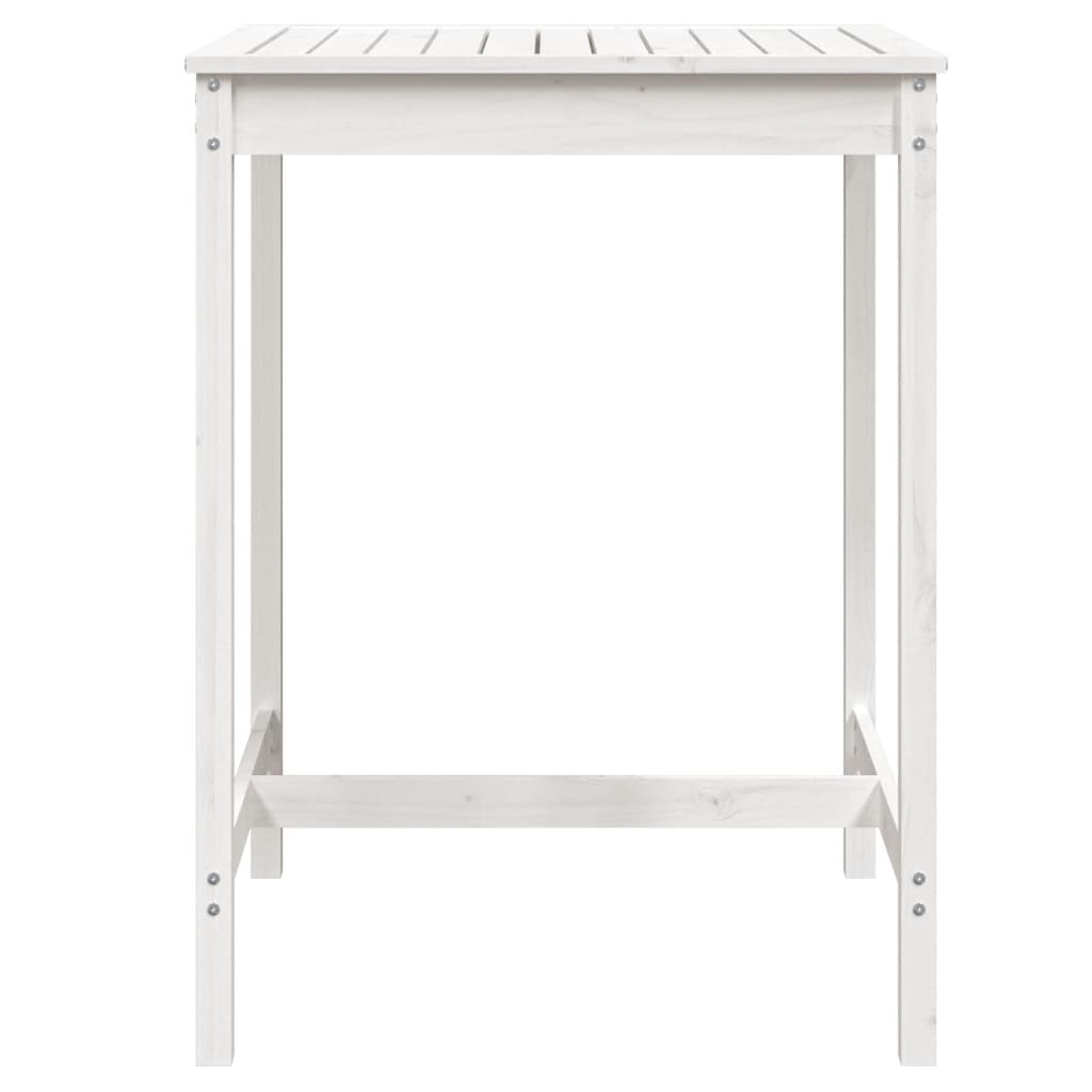Sodo stalas, baltas, 82,5x82,5x110cm, pušies medienos masyvas