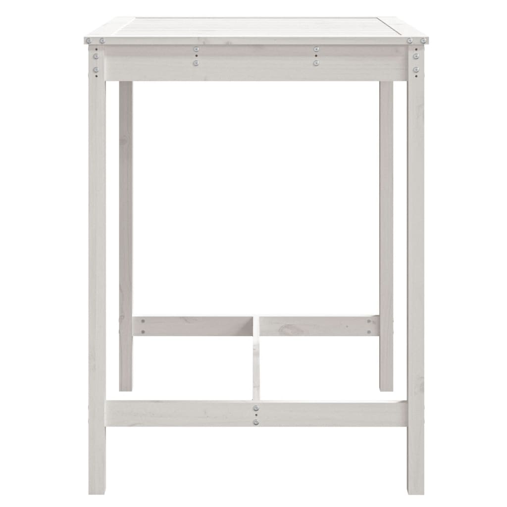 Sodo stalas, baltas, 82,5x82,5x110cm, pušies medienos masyvas