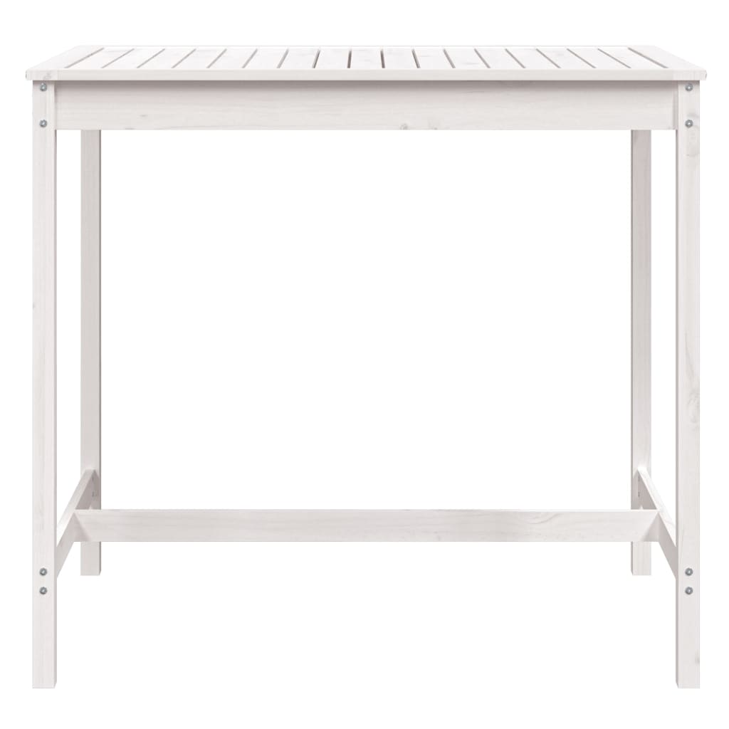 Garden table, white, 121x82.5x110cm, solid pine wood