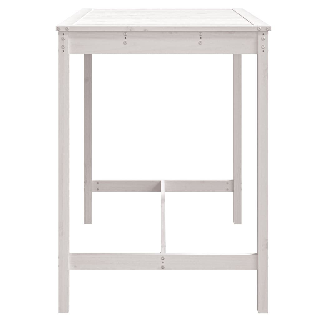 Garden table, white, 121x82.5x110cm, solid pine wood