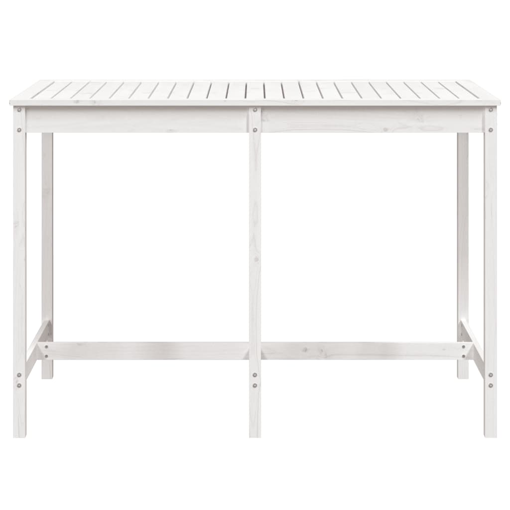 Sodo stalas, baltas, 159,5x82,5x110cm, pušies medienos masyvas
