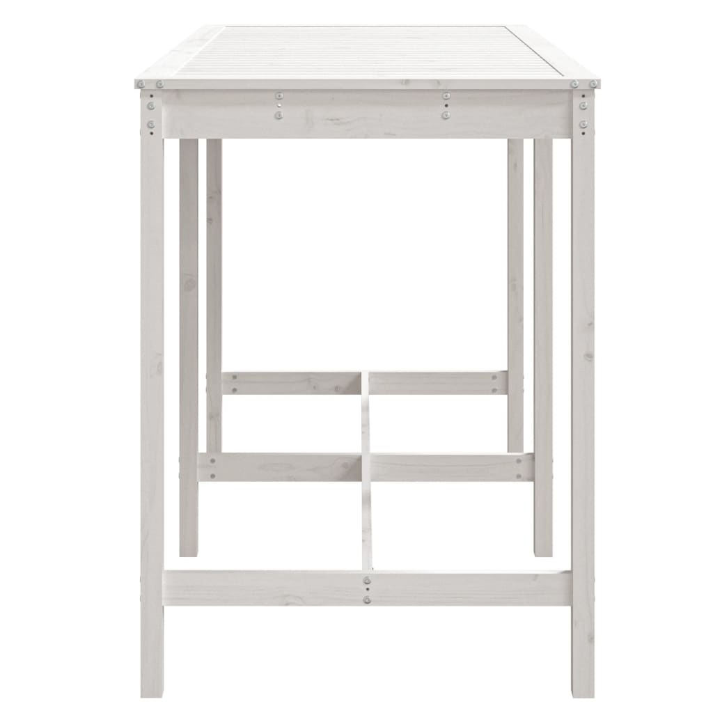 Sodo stalas, baltas, 159,5x82,5x110cm, pušies medienos masyvas