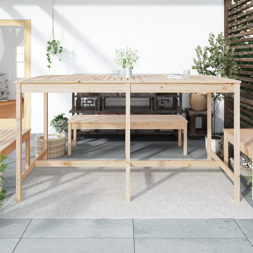 Garden table, 203.5x90x110cm, solid pine wood