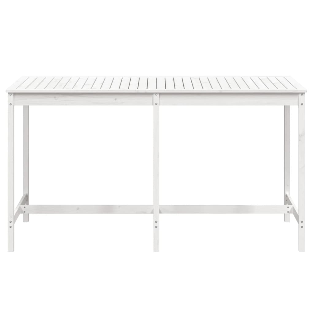 Sodo stalas, baltas, 203,5x90x110cm, pušies medienos masyvas