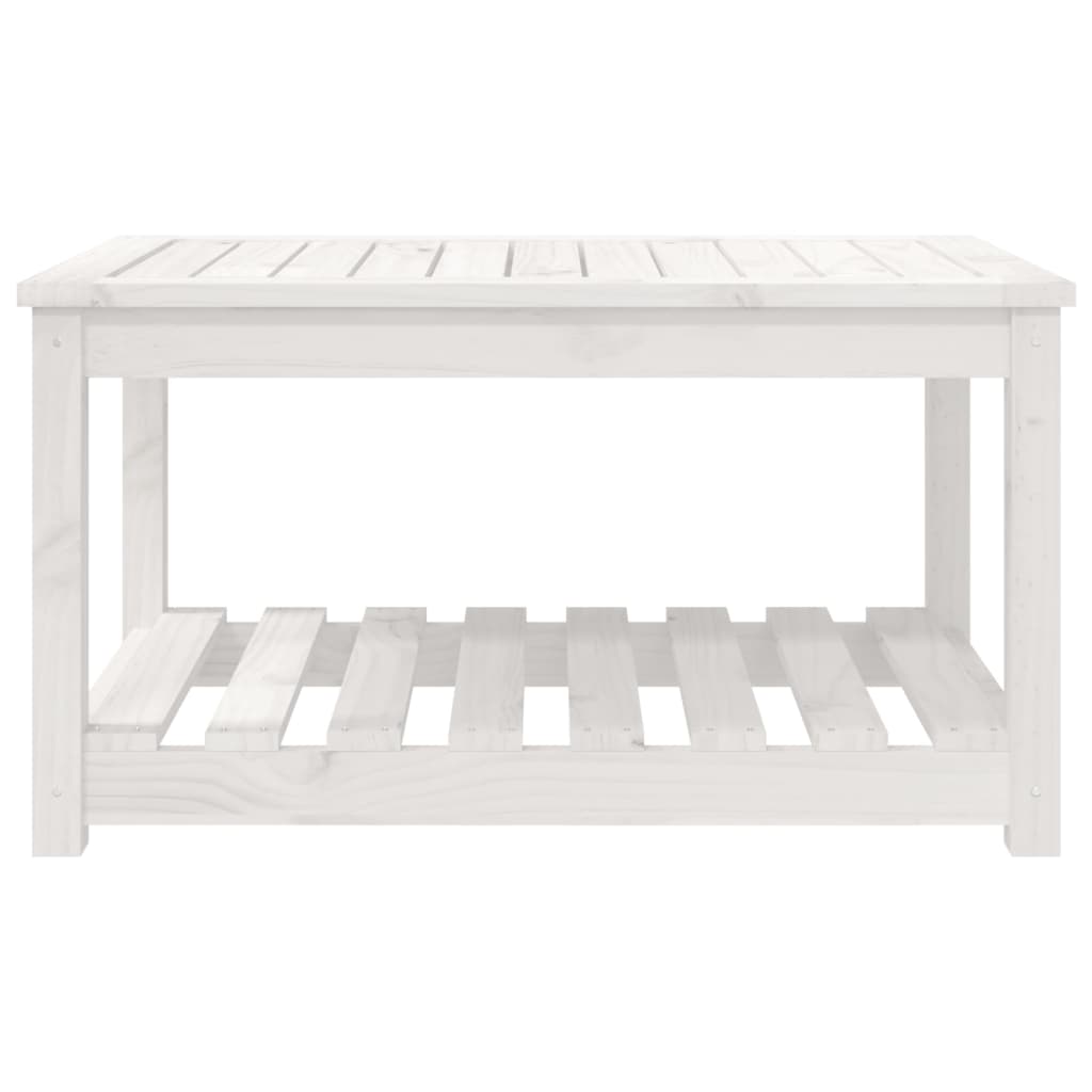 Sodo stalas, baltas, 82,5x50,5x45cm, pušies medienos masyvas