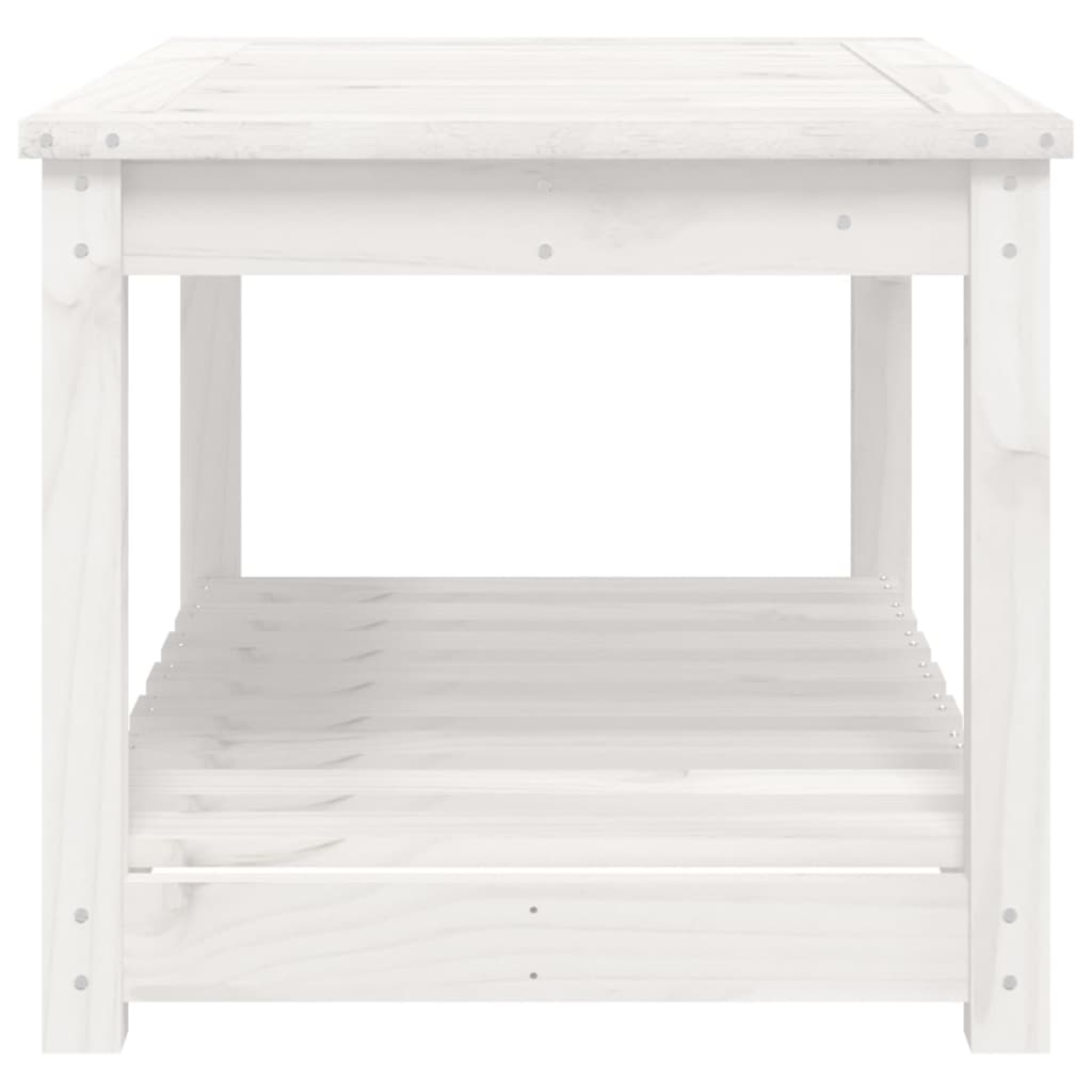 Sodo stalas, baltas, 82,5x50,5x45cm, pušies medienos masyvas