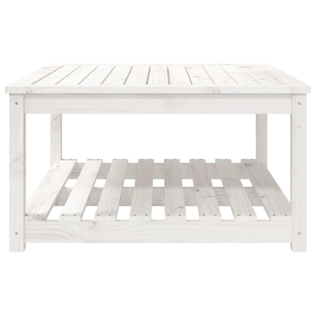 Garden table, white, 82.5x82.5x45cm, solid pine wood