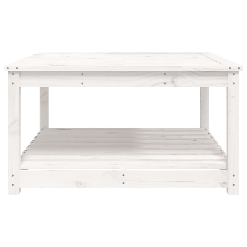 Garden table, white, 82.5x82.5x45cm, solid pine wood