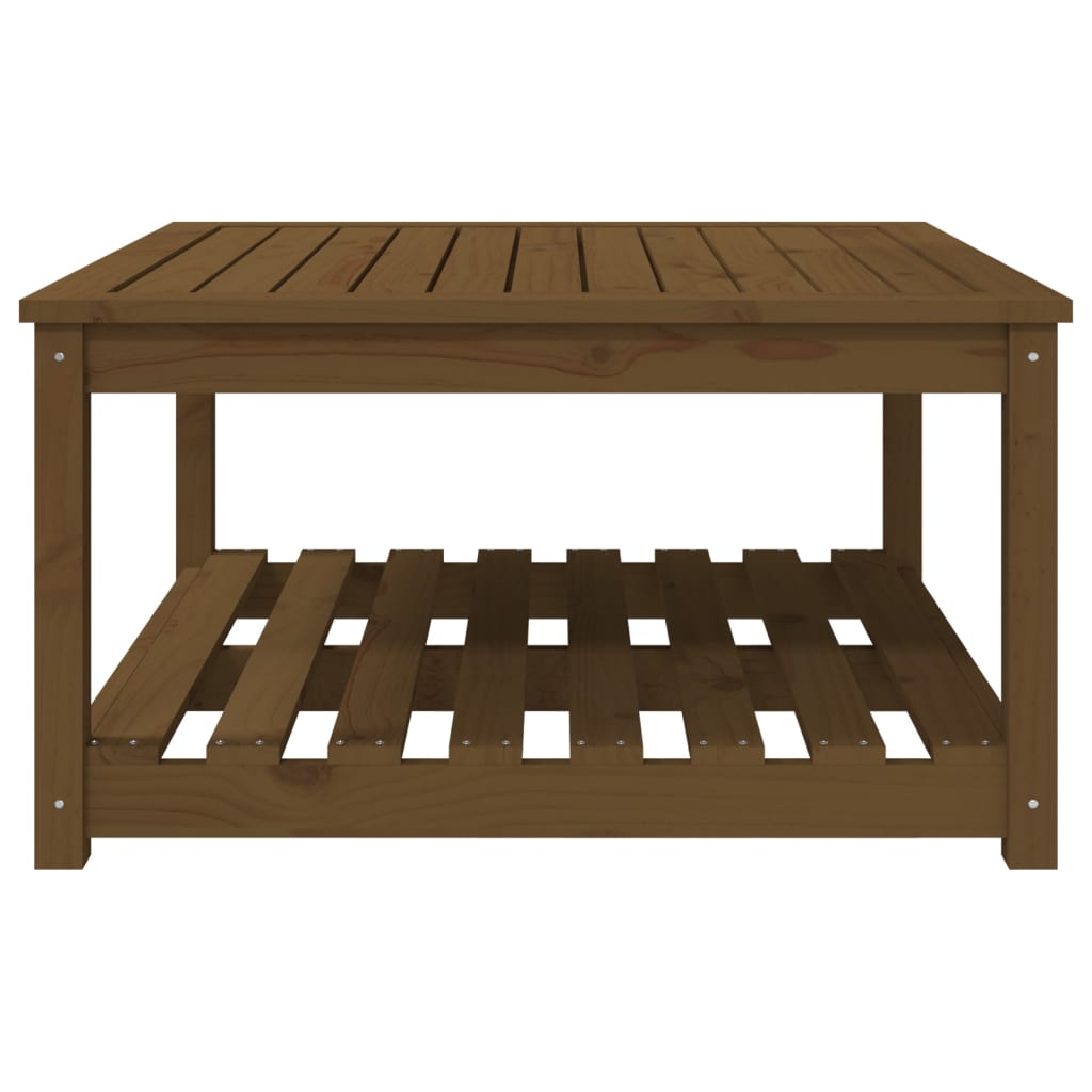 Garden table, honey brown, 82.5x82.5x45cm, solid pine