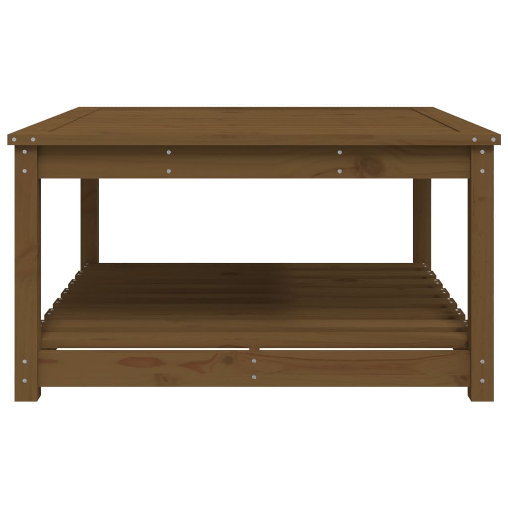 Garden table, honey brown, 82.5x82.5x45cm, solid pine