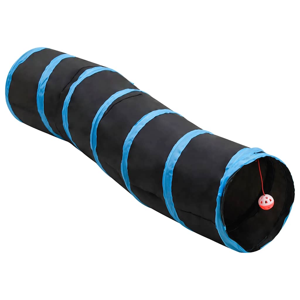 Tunelis kaķiem, melns un zils, 122cm, poliesteris, S veida