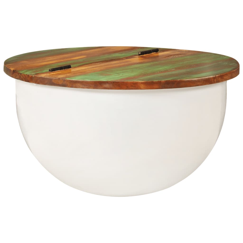 Kavos staliukas, baltas, 50x27cm, perdirbtos medienos masyvas